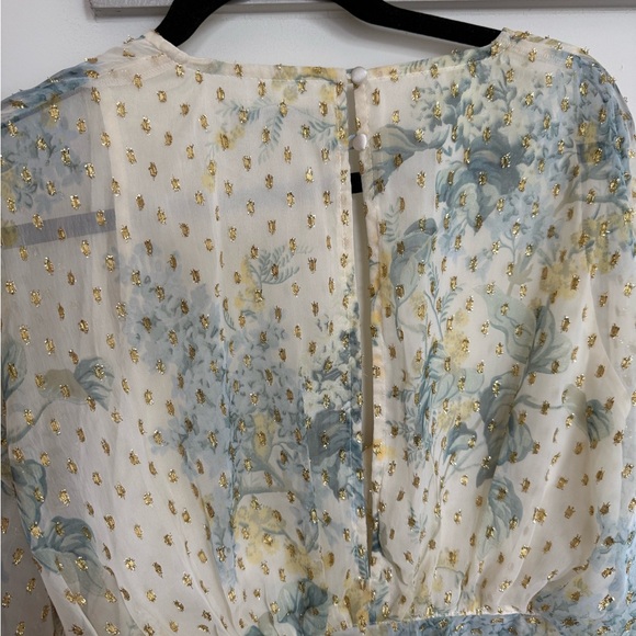 ASOS Floral Sheer Crop Top in Cream and Green - Picture 5 of 5